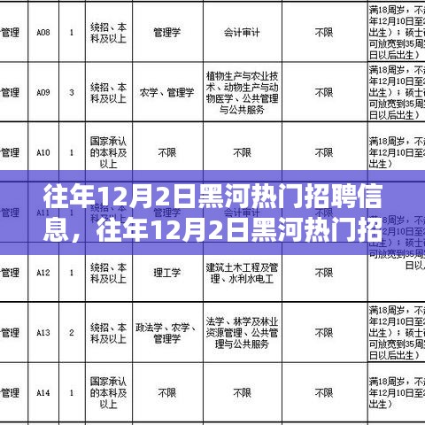 往年12月2日黑河热门招聘信息汇总