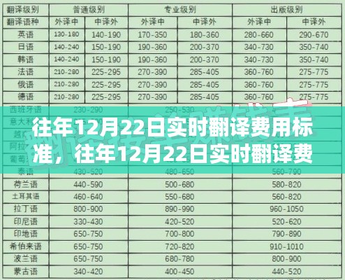 往年12月22日实时翻译费用标准及其产品全面评测详解