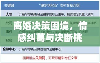 离婚决策困境，情感纠葛与决断挑战解析