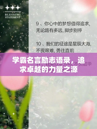 学霸名言励志语录，追求卓越的力量之源