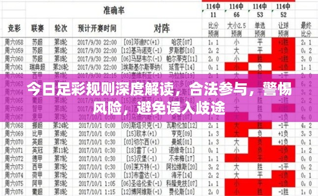 今日足彩规则深度解读，合法参与，警惕风险，避免误入歧途