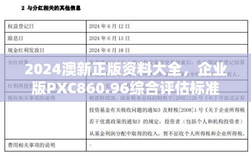 2024澳新正版资料大全，企业版PXC860.96综合评估标准