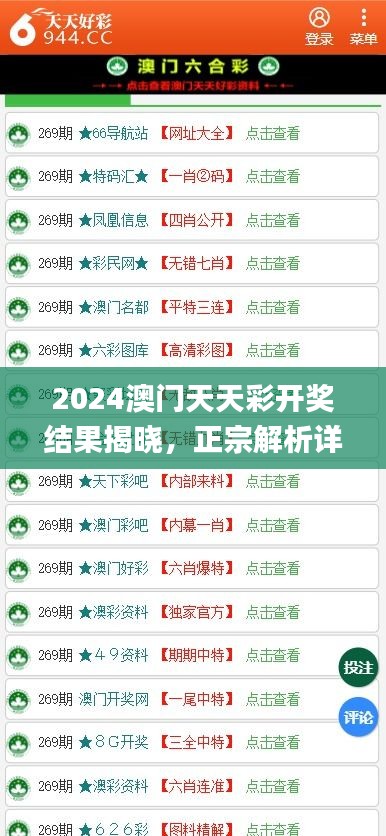 2024澳门天天彩开奖结果揭晓，正宗解析详述_XYB351.86本地版