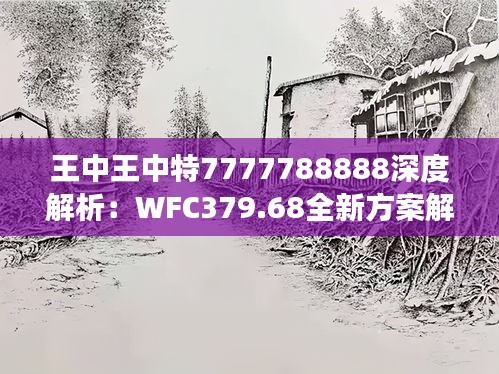 王中王中特7777788888深度解析：WFC379.68全新方案解读