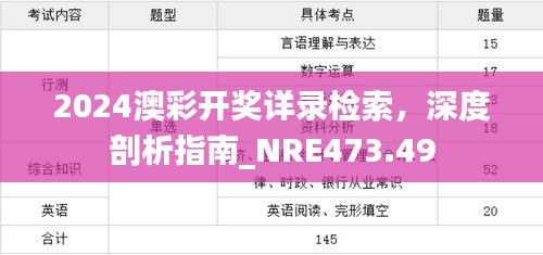 2024澳彩开奖详录检索，深度剖析指南_NRE473.49