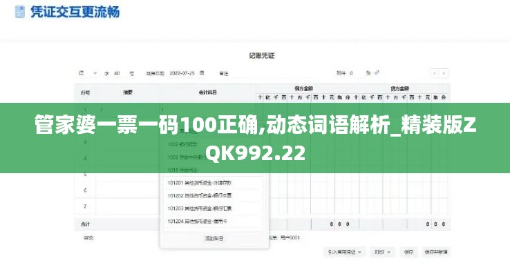 管家婆一票一码100正确,动态词语解析_精装版ZQK992.22