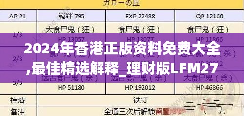 2024年香港正版资料免费大全,最佳精选解释_理财版LFM271.43