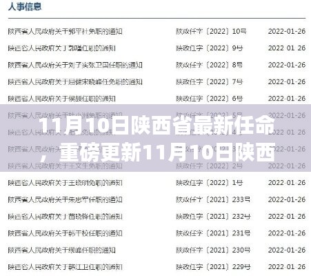 重磅更新！陕西省政府人事任命掀起发展新篇章