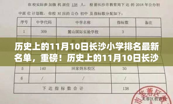 揭秘历史11月10日长沙小学最新排名榜单！重磅揭晓！