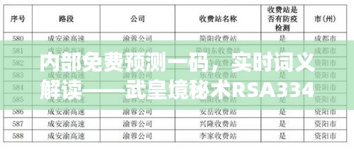 内部免费预测一码，实时词义解读——武皇境秘术RSA334.64