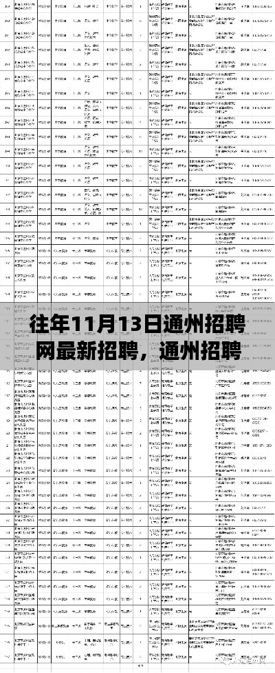 往年11月13日通州招聘网最新指南，如何利用招聘信息提升求职技能与效率