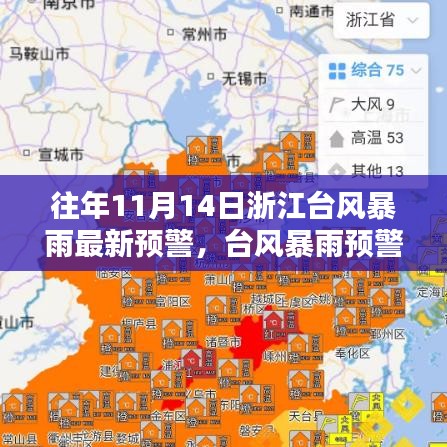 浙江台风暴雨预警纪实，挑战与应对的纪实，历年11月14日最新动态