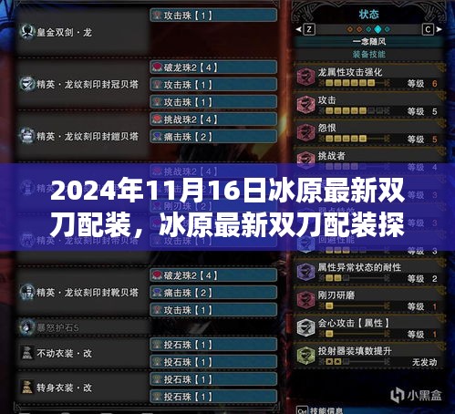 冰原最新双刀配装探讨，观点论述与解析（2024年11月16日）