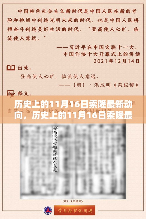 历史上的11月16日索隆最新动向揭秘与全面评测介绍