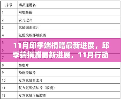 邱季端11月捐赠行动最新进展及指南详解