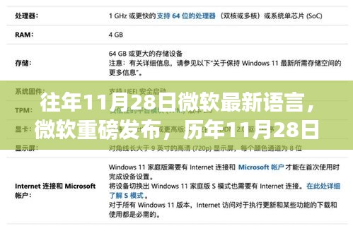 微软语言技术革新深度解析，历年11月28日重磅发布最新语言成果回顾