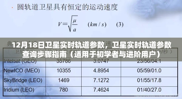 12月18日卫星实时轨道参数详解，查询步骤指南，适合初学者与进阶用户