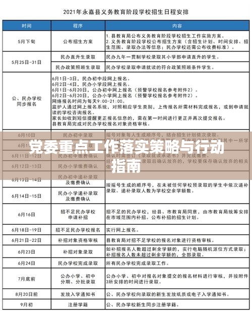 党委重点工作落实策略与行动指南