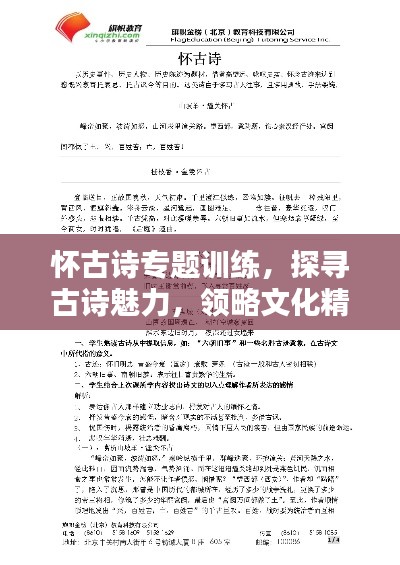 怀古诗专题训练，探寻古诗魅力，领略文化精粹